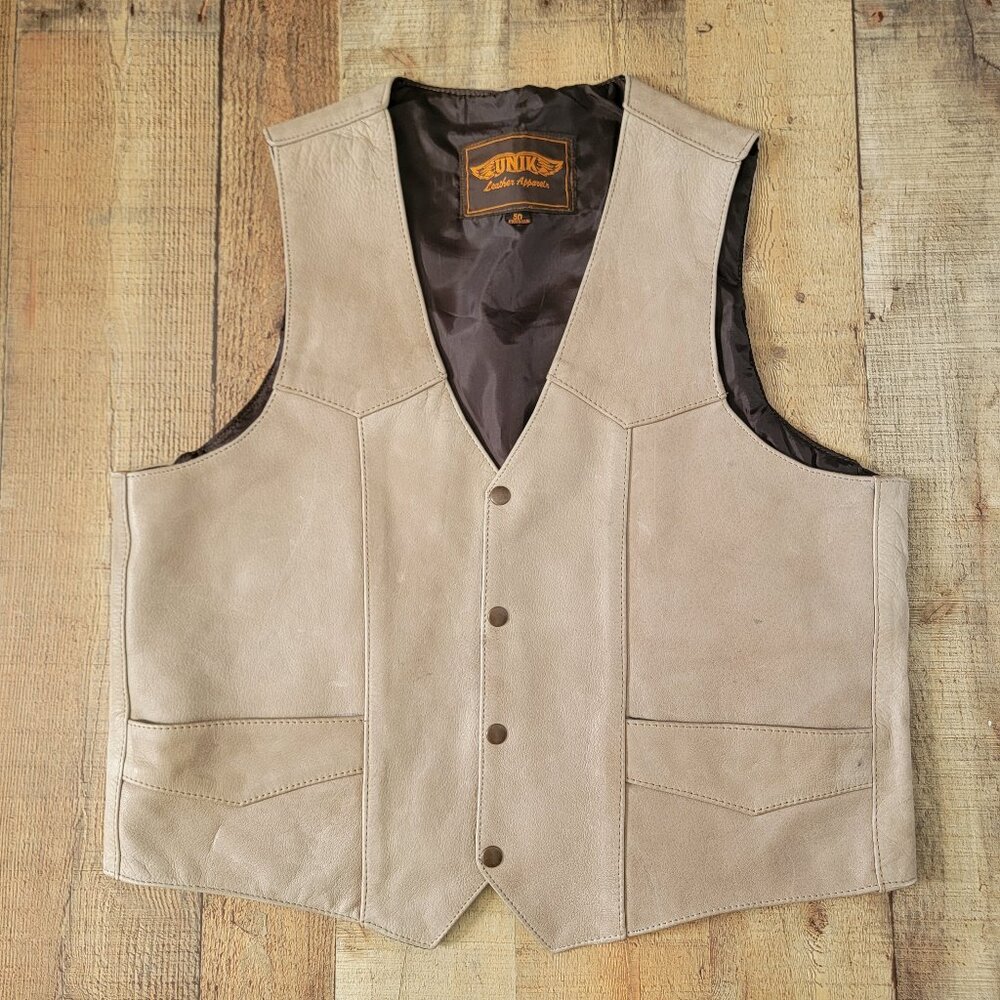 Unik Tan Leather Riding Vest
